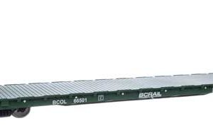 WalthersMainline 68' Bulkhead Flatcar - Ready to Run, BC Rail #66528
