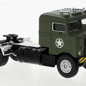 Brekina Automodelle 1950 Kenworth Bullnose Tractor Only - Assembled, U.S. Army (olive, yellow, white)