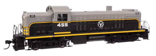 WalthersMainline Alco RS2 - Standard DC, Belt Railway of Chicago #455 - Air-cooled stack (black, gray, yellow)