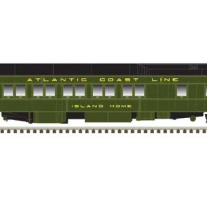 Atlas Model Railroad Co. Pullman Heavyweight Plan 3973 10-1-1 Sleeper - Ready to Run, Atlantic Coast Line La Boheme (green, black)