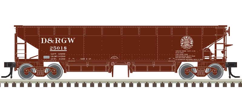 Atlas 70-Ton Hart Ballast Car - Ready to Run - Master(R) -- Denver & Rio Grande Western 25018 (Boxcar Red, white)