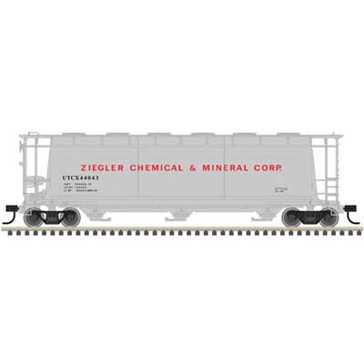 Atlas ACF 3-Bay Cylindrical Hopper - Ready to Run -- Ziegler Chemical #44045 (gray, red)