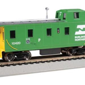 Bachmann Industries Slanted Offset-Cupola Caboose - Ready to Run -- Burlington Northern #10420 (Cascade Green, yellow, white)