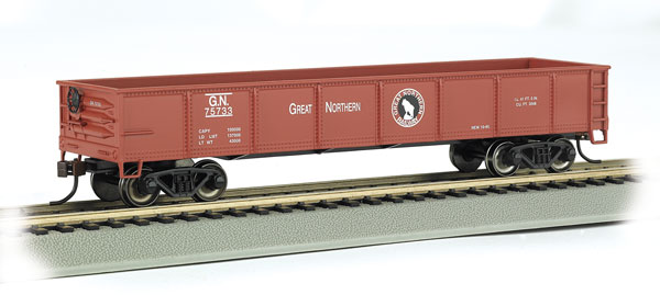 Bachmann Industries 40' Gondola - Ready to Run - Silver Series(R) -- Great Northern #75733 (Boxcar Red, Rocky Silhouette Logo)