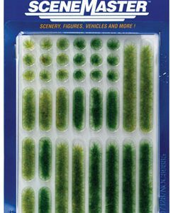 Walthers SceneMaster Grass Tufts and Strips 1/4" 0.6cm Tall, Summer, 18 of Each