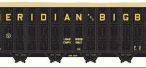 Trainworx Inc Greenville 7000-Cubic Foot Wood Chip Hopper - Ready to Run, Meridian & Bigbee #2000 (black, yellow), (Pre-Order)