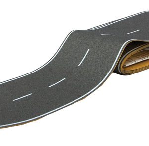 Walthers SceneMaster Flexible Self-Adhesive Paved Roadway, Vintage Highway (White Dashed Centerline, White Solid Edge Markings)