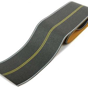 Walthers SceneMaster Flexible Self-Adhesive Paved Roadway, Vintage and Modern No Passing Zone (Double Yellow Centerline, White Edge Mar.