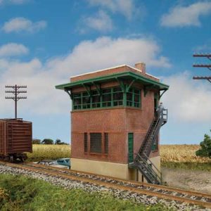 Walthers Cornerstone Pennsylvania Railroad Brick Interlocking Tower w/Flat Roof