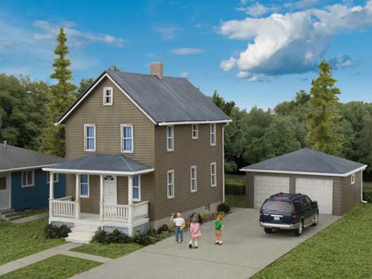 Walthers Cornerstone Two-Story House with Garage - Image 2
