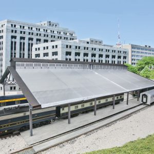 Walthers Cornerstone Train Shed with Clear Roof