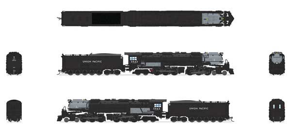 4-6-6-4 Challenger Late Version - Standard DC - Stealth, Union Pacific #3954 (Coal Tender, black, graphite) - Image 2