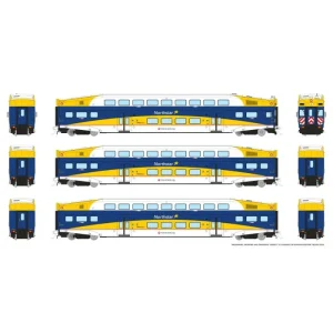 Rapido HO Bi-Level Commuter Car: Northstar: Set #1 (Cab: 606 Coaches: 702, 707)