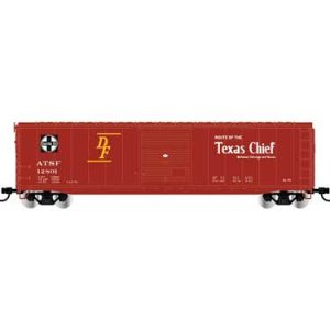 Rivarossi 50' Single-Door Boxcar No Roofwalk - Ready to Run, Santa Fe #12821 (Boxcar Red, Texas Chief Slogan)