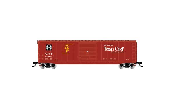 Rivarossi 50' Single-Door Boxcar No Roofwalk - Ready to Run, Santa Fe #12821 (Boxcar Red, Texas Chief Slogan)